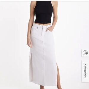 Express White Denim High Rise Maxi Long Skirt 4 NWT